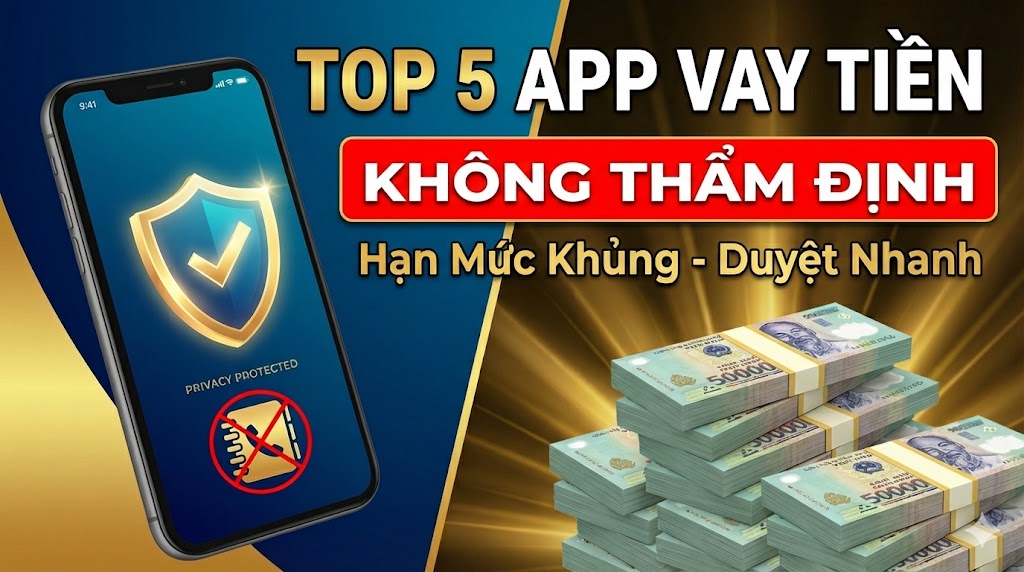 Top 5 App Vay Tiền Không Thẩm Định Người Thân Hạn Mức Lớn